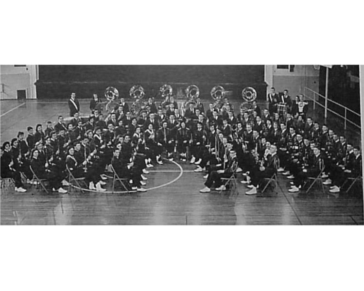 Marching 100+ Concert Formation circa 1959